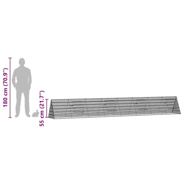 Клетка за заек Сребрист 650 x 55 x 55 см Галванизирана стомана