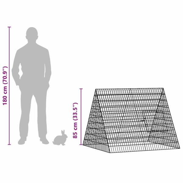 Клетка за заек Сребрист 215 x 100 x 85 см Галванизирана стомана