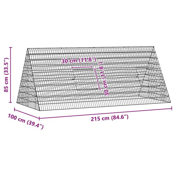 Клетка за заек Сребрист 215 x 100 x 85 см Галванизирана стомана