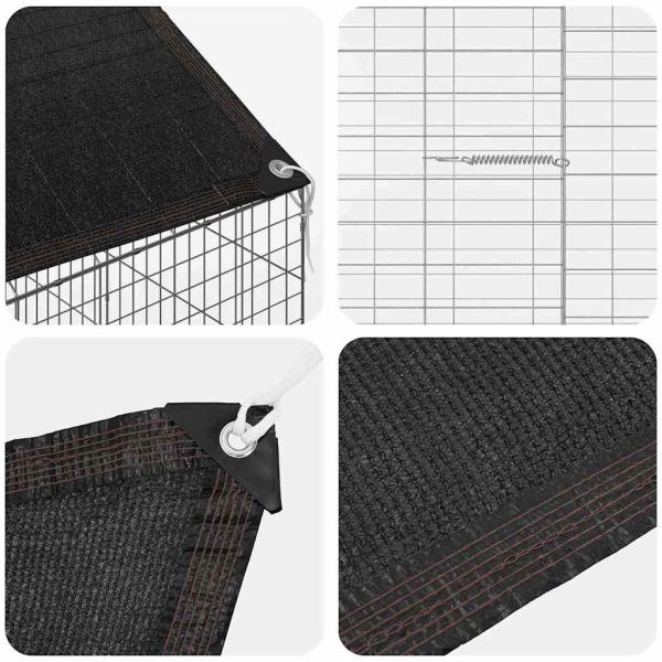 Клетка за заек Сребрист 400 x 78 x 78 см Галванизирана стомана