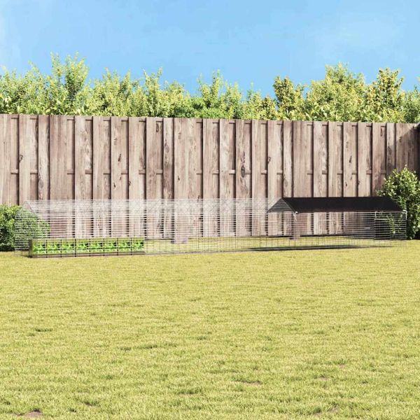 Клетка за заек Сребрист 400 x 78 x 78 см Галванизирана стомана