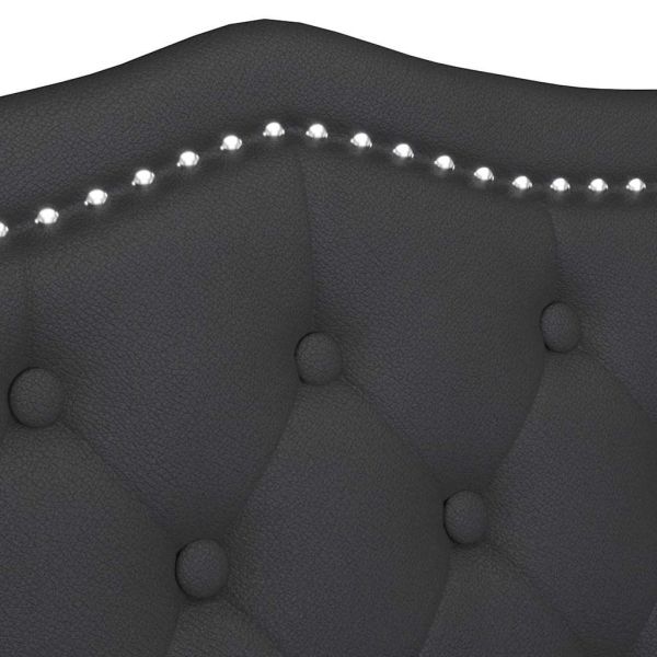 Пейка Честърфилд Черно 120.5 x 65 x 75 см Изкуствена