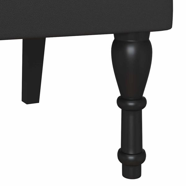 Пейка Честърфилд Черно 119.5 x 64.5 x 75 см Изкуствена