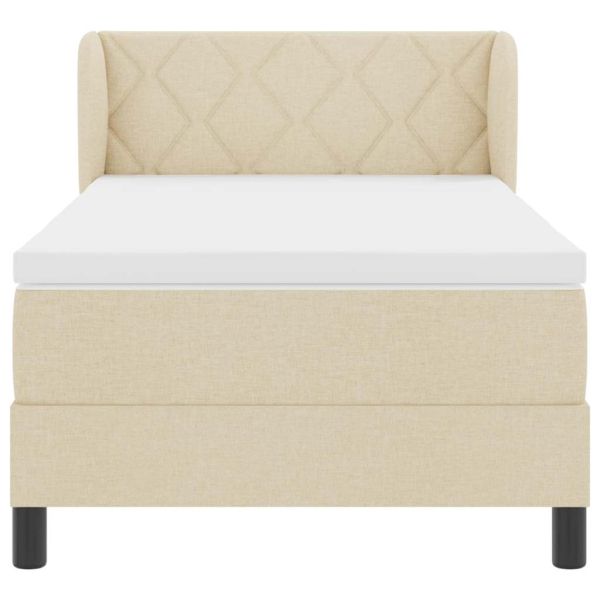 Легло с пружинирана основа с матрак Крем 90 x 200 cm текстил