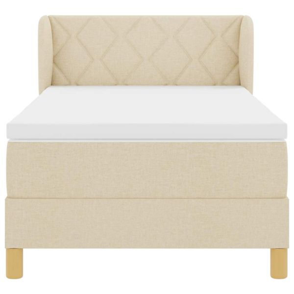 Легло с пружинирана основа с матрак Крем 90 x 200 cm текстил