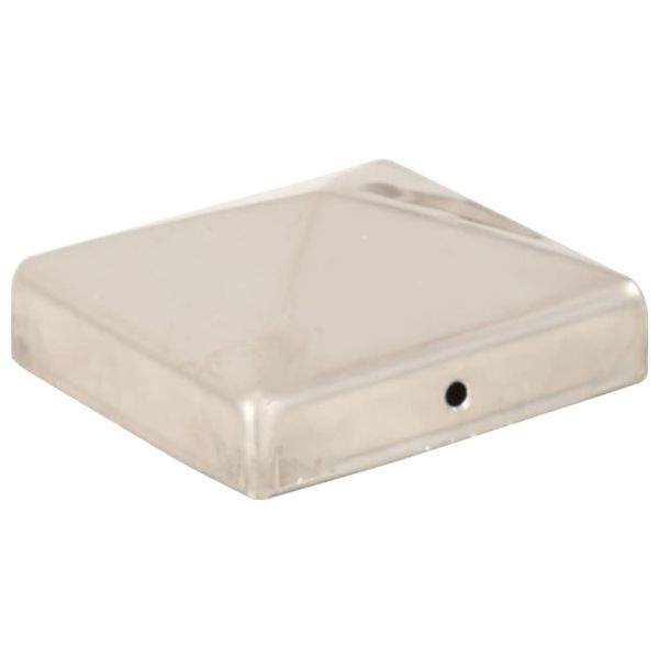 Пирамидни капаци за оградни стълбове 6 бр инокс 81x81 мм