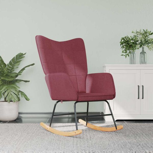 Люлеещ се стол, виненочервен, текстил