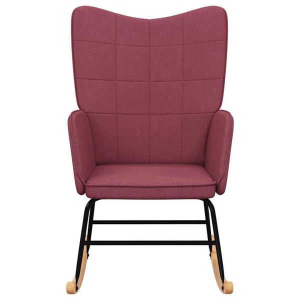 Люлеещ се стол, виненочервен, текстил