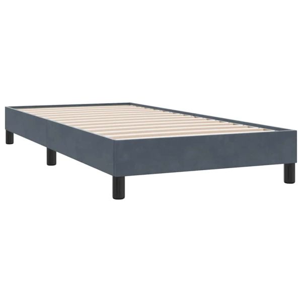 Box Spring Легло без матрак Тъмно сиво 80x210 cm Кадифе