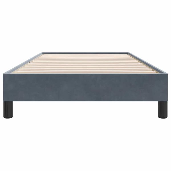 Box Spring Легло без матрак Тъмно сиво 80x210 cm Кадифе