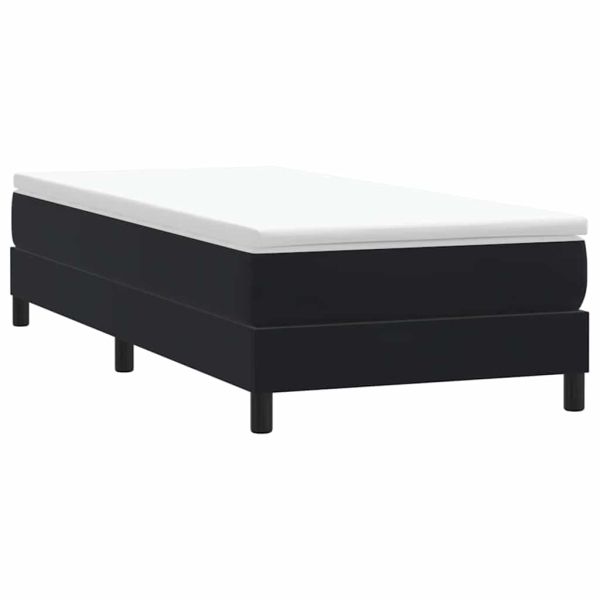 Box Spring Легло без матрак Черно 80x210 cm Кадифе