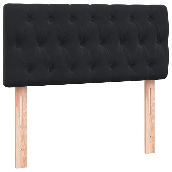 Боксспринг легло с матрак и LED, черно, 80x210 см, кадифе