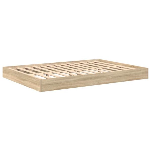 Легло с библиотека дъб сонома 140 x 200 cm Инженерно дърво