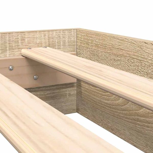 Легло с библиотека дъб сонома 140 x 200 cm Инженерно дърво