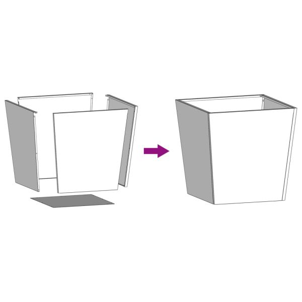 Градинска кашпа, черен, 50x50x50 см, стомана