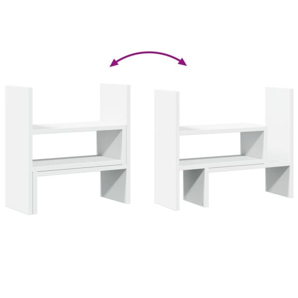 Органайзер за бюро регулируем бял 40x17x41 см инженерно дърво