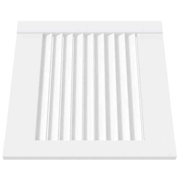 Врати за шкафове решетен дизайн 4 бр бял 39,5x39,4 см бор масив