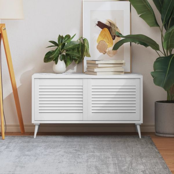 Врати за шкафове решетен дизайн 2 бр бял 39,5x49,4 см бор масив