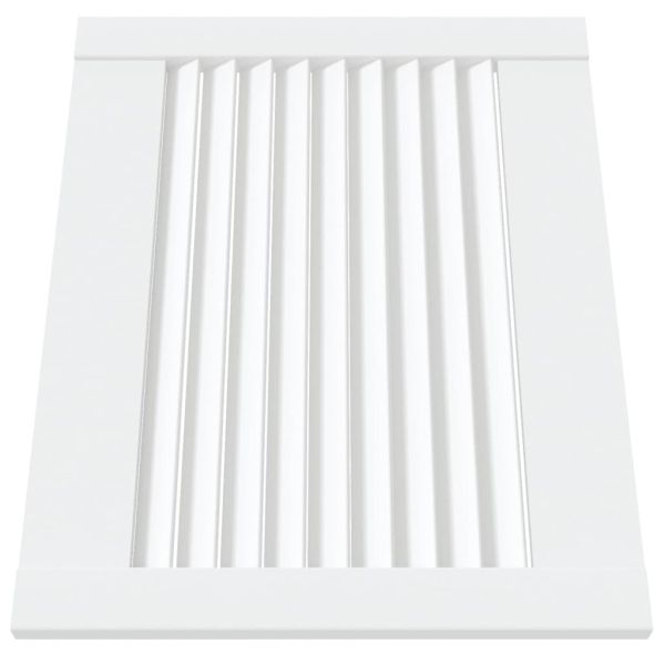 Врати за шкафове решетен дизайн 2 бр бял 39,5x49,4 см бор масив
