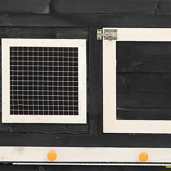 Клетка за зайци, сиво и бяло, 140x63x120 см, чам масив