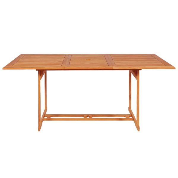 Градински трапезен комплект, 9 части, тиково дърво масив