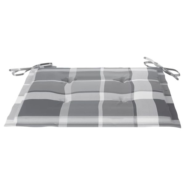 Сгъваеми градински столове с възглавници, 4 бр, тик масив