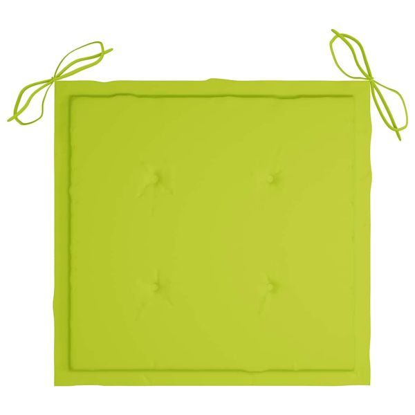 Сгъваеми градински столове с възглавници, 6 бр, тик масив