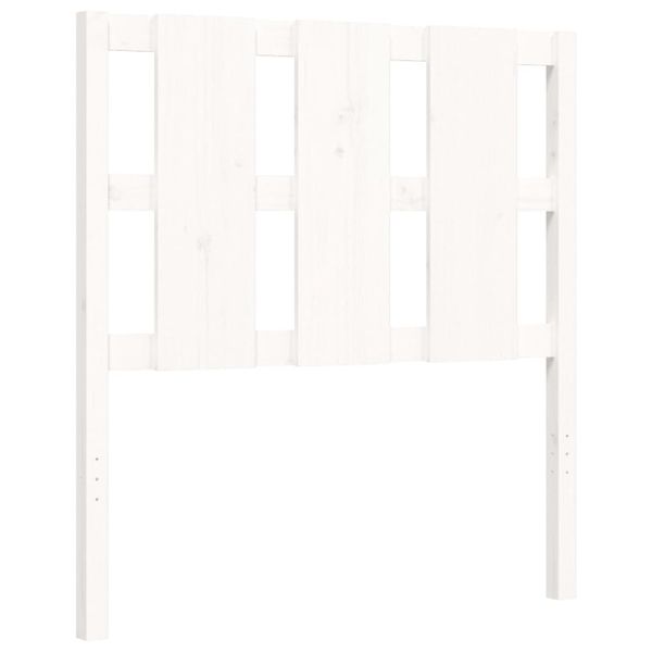 Рамка за легло с табла бяла Single масивна дървесина