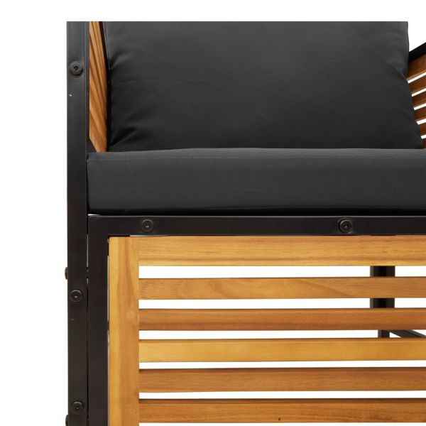 Градински комплект диван, 7 части, с възглавници, акация масив