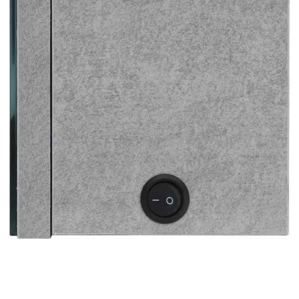 LED шкаф с огледало за баня, бетонно сив, 50x14x60 см