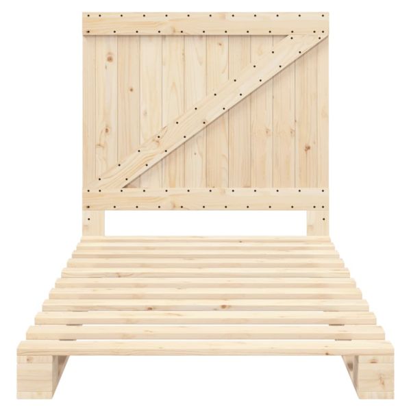 Рамка за легло с табла, 100x200 см, борово дърво масив