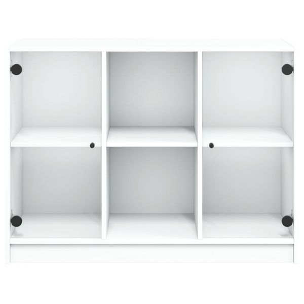 Сайдборд, бял, 102x37x75,5 см, инженерно дърво