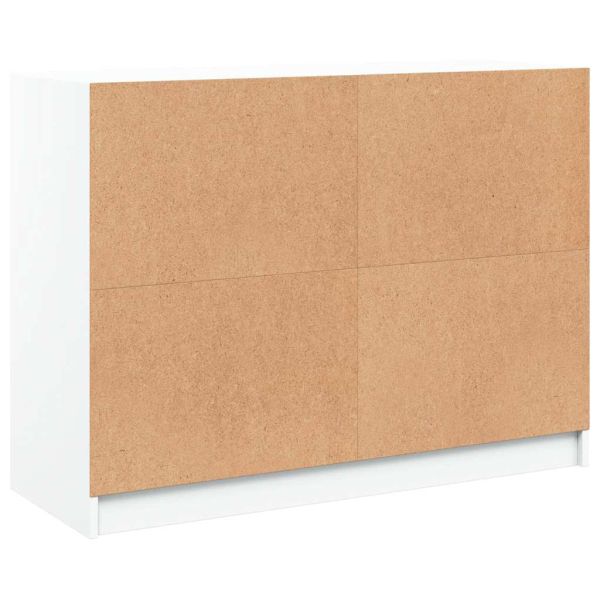 Сайдборд, бял, 102x37x75,5 см, инженерно дърво