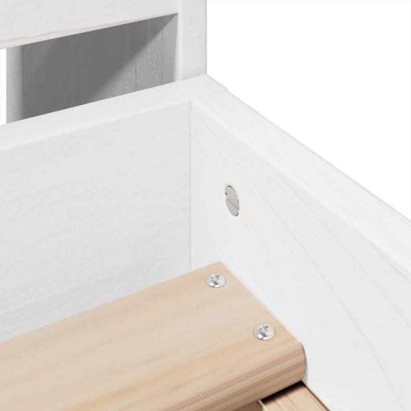 Рамка за легло без матрак, бял, 90x190 см, борово дърво масив