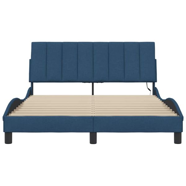 Рамка за легло без матрак Hanko, синя, 140x190 см, плат