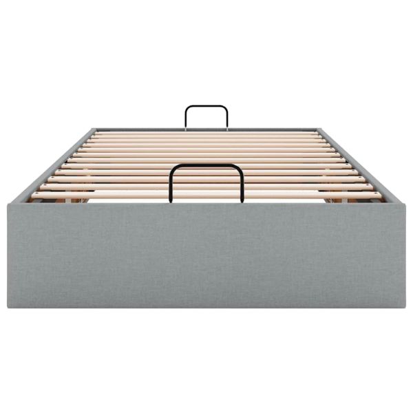 Османска рамка за легло без матрак, светлосива, 80x200 см, плат