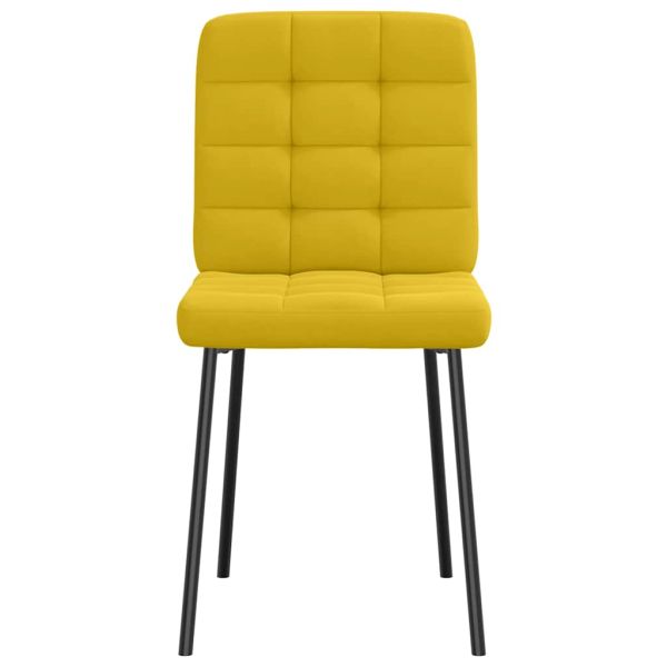 Трапезни столове, 4 бр, жълти, кадифе