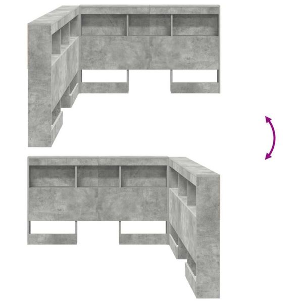 Табла за съхранение Циментено сиво 120 cm Инженерно дърво