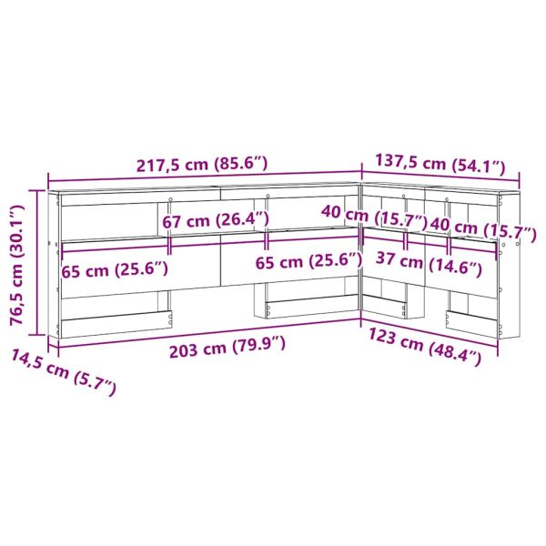 Табла за съхранение Циментено сиво 120 cm Инженерно дърво