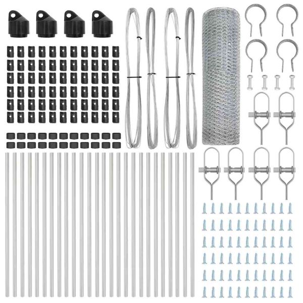 Оградa с колчета Сребрист 0.4 x 50 м Покрит със PVC стомана