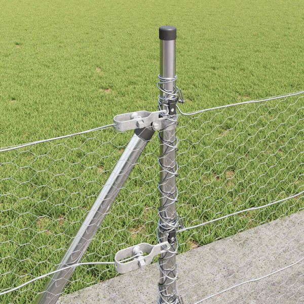 Оградa с колчета Сребрист 0.4 x 50 м Покрит със PVC стомана