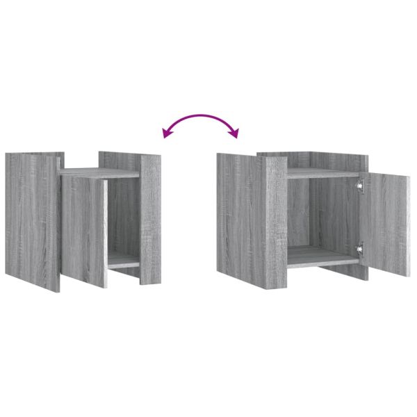 Нощно шкафче, сив сонома, 45x50x50 см, инженерно дърво