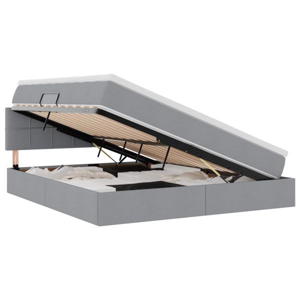 Легло с място за съхранение и матрак Светлосиво 180 x 200 cm