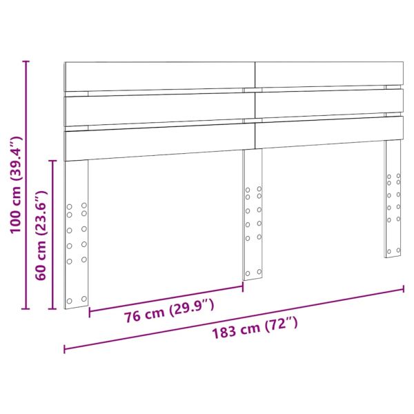 Облегалка за глава с таблото Старо дърво 180 cm Инженерно дърво