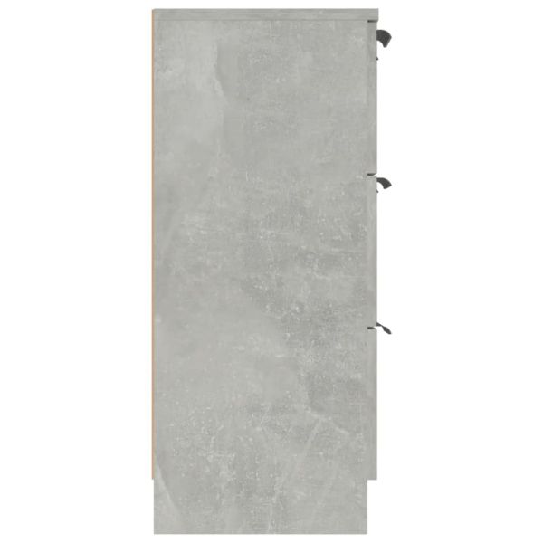 Сайдборд, бетонно сив, 60x30x70 см, инженерно дърво