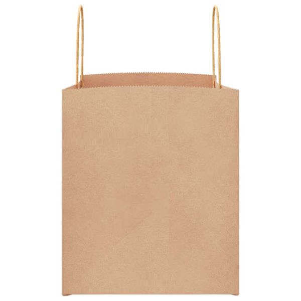 Хартиени торбички 250 бр с дръжки кафяви 32x22x24 см