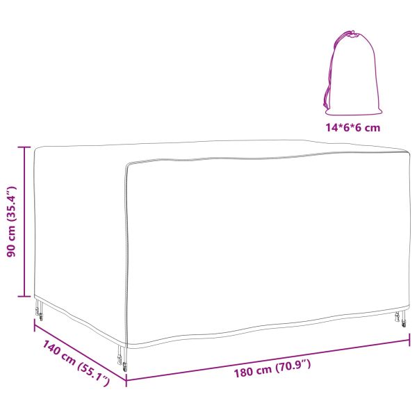 Покривало за градински мебели Черно 180 x 140 x 90 cm 600D