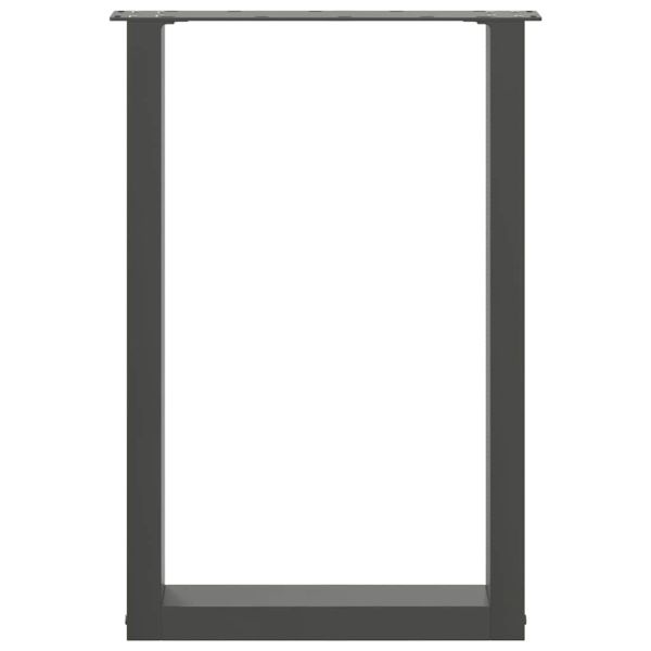 Крака за трапезна маса, U-образни, 2 бр., антрацит, 50x(72-73) см, стомана