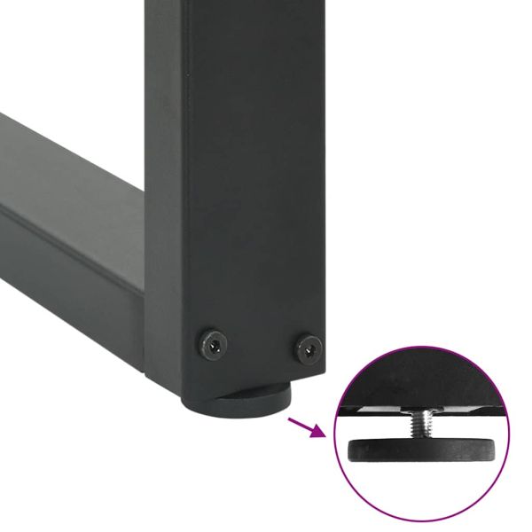 Крака за трапезна маса, U-образни, 2 бр., антрацит, 50x(72-73) см, стомана