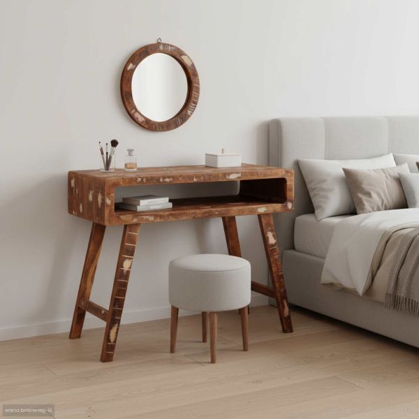 Тоалетка Кафяво 90 x 76 x 45 см Солидно рециклирано дърво